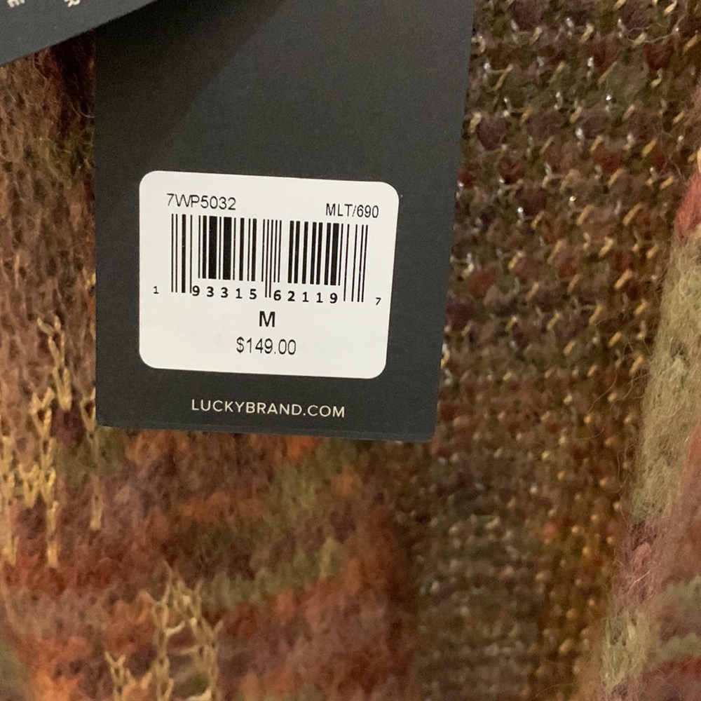 NWT Lucky Brand drape front knit sweater size M - Picture 4 of 6